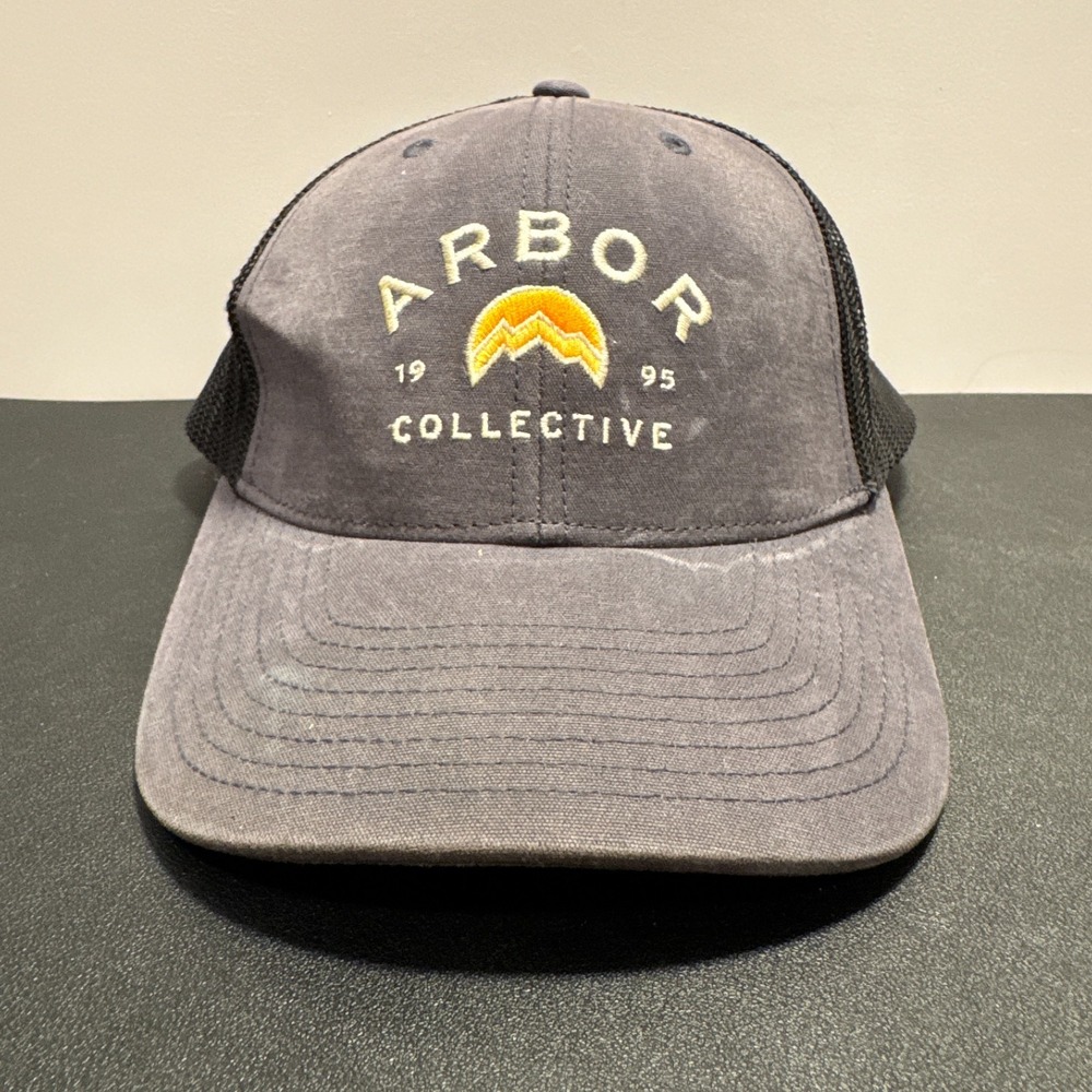 Arbor Collective Trucker Hat Mens OS Gray Cotton Outdoor Skate Surf Snapback Cap